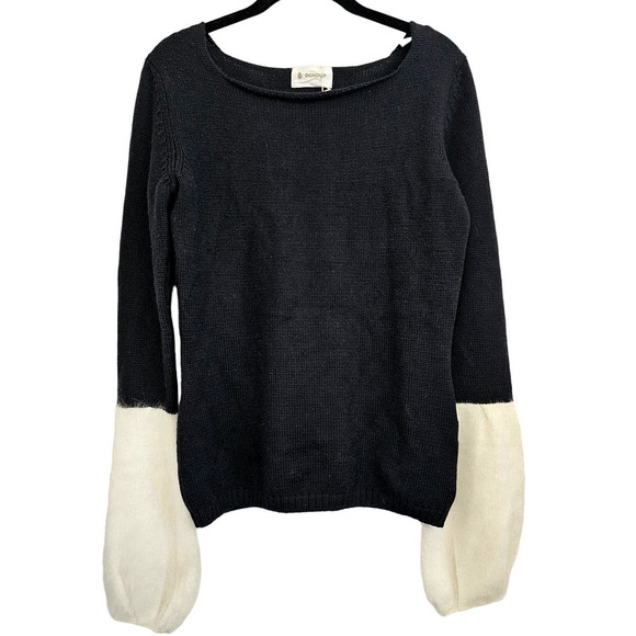Dondup Sweaters - NWT Dondup Balloon Sleeve Black White Sweater Size L
